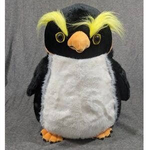 HugFun International Large Macaroni Rockhopper Penguin 19" Large Soft Plush